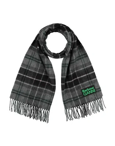 Barbour X Ganni Woman Scarf Charcoal Size - Wool In Grey