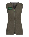 Barbour X Ganni Woman Vest Military Green Size 2 Recycled Polyester In Green