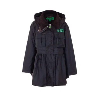 Barbour X Ganni Wax Jacket In Blue