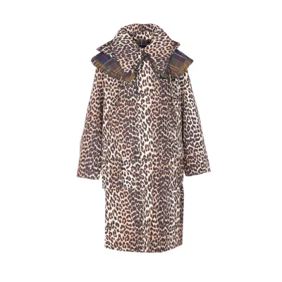 Barbour X Ganni Women Waterproof Parka Jacket In Brown