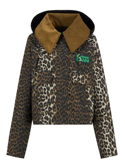 Barbour X Know Pri Hood Wax Anorak In Gray