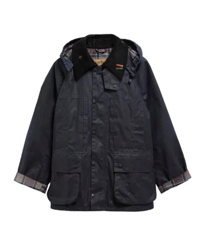 Barbour X Levi's Oversized Bedale Waxed Jacket In Blue