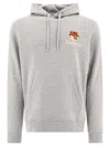 Barbour Fox Head Cotton Hoodie In Grey