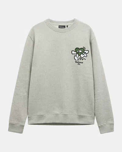 Barbour X Mul Mens Crewneck Sweatshirt In Gray