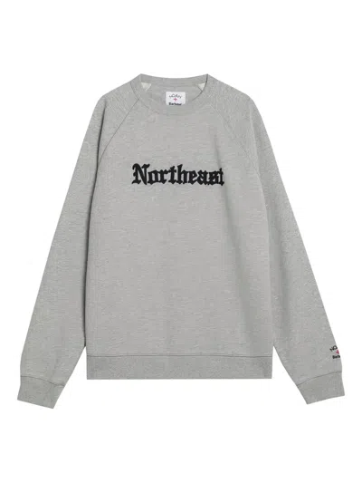 Barbour X Noah Embroidered Sweatshirt In Gray