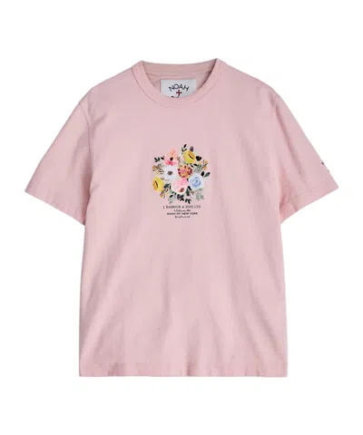 Barbour X Noah Floral T-shirt In Chalk Pink