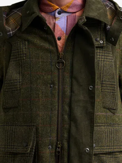 Barbour X Norbit Check-pattern Wool Jacket In Green