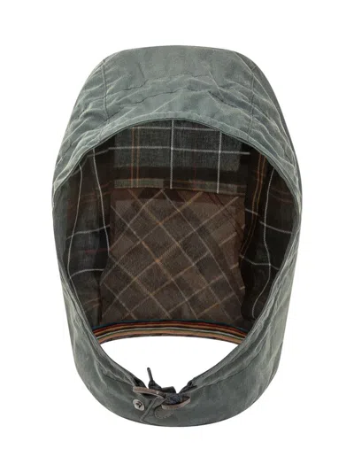 Barbour X Paul Smith Hoodie Waxed Check Green