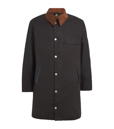 Barbour X Paul Smith Beeston Waxed Jacket In Brown