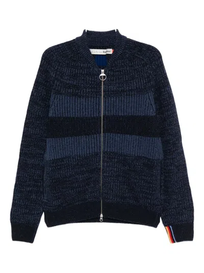 Barbour X Paul Smith Bomer Cardigan In Blue