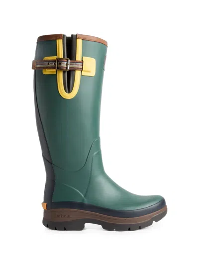 Barbour X Paul Smith Buckled Knee-high Boots In Green