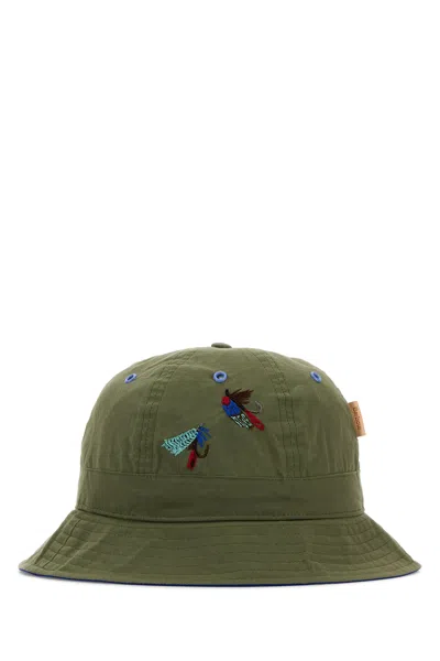 Barbour X Paul Smith Cappello Da Pescatore  In Cotone Verde Militare Uomo In Green