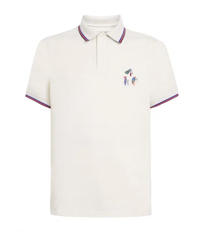 Barbour X Paul Smith Cotton Pique Polo Shirt In White