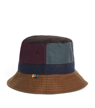 Barbour X Paul Smith Cotton Waxed Bucket Hat In Multi