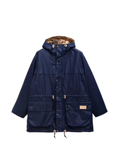 Barbour X Paul Smith Durham Waxed Jacket In Blue
