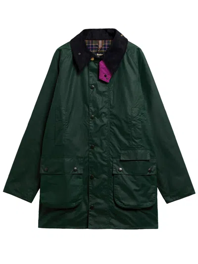 Barbour X Paul Smith Gamefair Waxed Cotton Jacket In Green Waxed Cotton