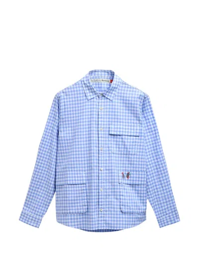 Barbour X Paul Smith Gingham Embroidered-detail Shirt In Orange