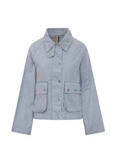 Barbour X Paul Smith Gingham-pattern Pocket Jacket In Blue