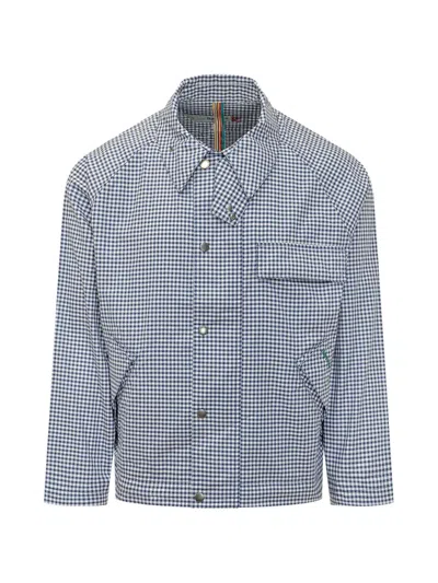 Barbour X Paul Smith Gingham-pattern Shirt Jacket In Blue