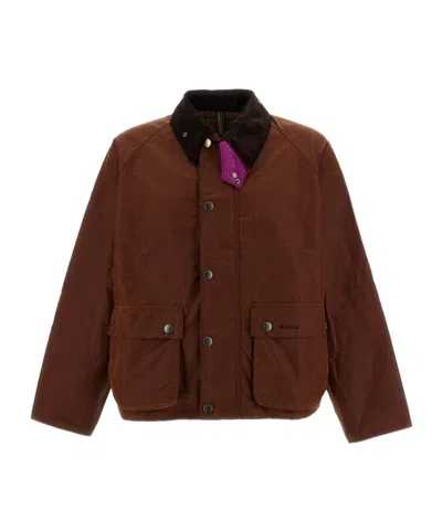 Barbour X Paul Smith Key Transport Waxed Jacket In Brown