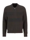 Barbour X Paul Smith Knit Bomber In Brown