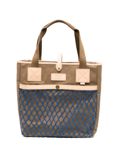 Barbour X Paul Smith Logo-detail Tote Bag In Brown