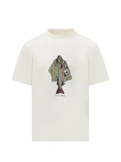 Barbour X Paul Smith Round-neck Graphic T-shirt In White