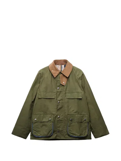 Barbour X Paul Smith Sugarlump Bedale Corduroy-collar Jacket In Green