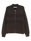 Barbour X Paul Smith Wool Stripe Zip-up Cardigan In Brown