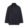 Barbour X Paul Smith Waxed Blue Cotton Jacket In Black