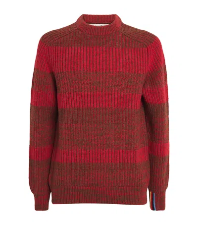 Barbour X Paul Smith Wool Saddle Sweater In Red