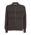 Barbour X Paul Smith Wool Stripe Zip-up Cardigan In Brown