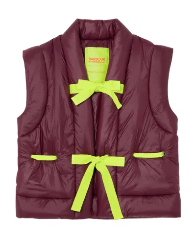 Barbour Claret Roksanda Arna Shine Gilet Jacket In Red