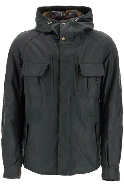 Barbour Raincoat With Waxed Finish In Green