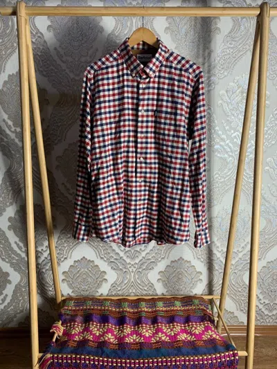 Pre-owned Barbour X Vintage Barbour Oxford Stapletion Moss Shirt Y2k 90s In Multicolor