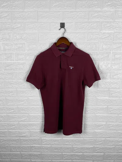 Pre-owned Barbour X Vintage Barbour Polo T Shirt In Burgundy