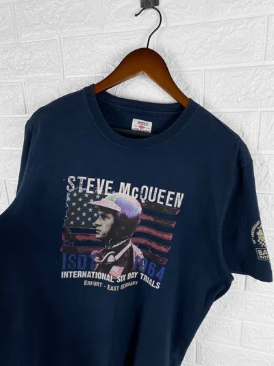 Pre-owned Barbour X Vintage Barbour Steve Mcqueen T Shirt In Blue