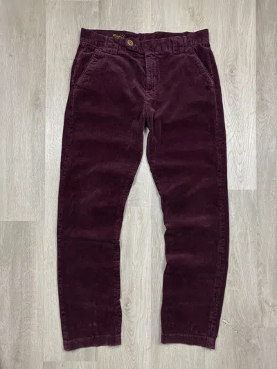 Pre-owned Barbour Vintage Mens Claremount Corduroy Denim Pants In Burgundy