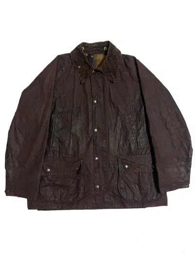 Pre-owned Barbour X Vintage Vtg Barbour A103 Bedale Waxed Distressed Zipper Jacket In Brown