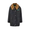Barbour Xed Cotton Parka Coat In Black