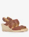 Barbour Yolanda Womens Wedge Espadrilles In Brown
