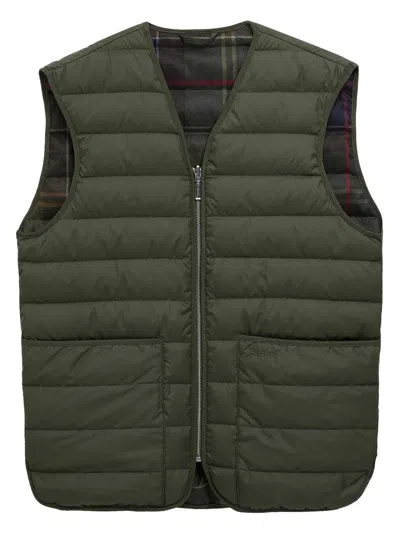 Barbour Zip Quilted Jacket In Green