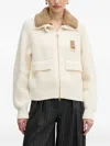 Barbour Zip Shearling Sweater In Neutral