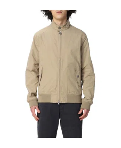 Barbour Zip-up Bomber Jacket In Brown