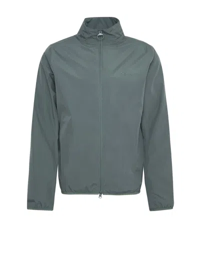 Barbour Zip Up Collar Jacket In Green