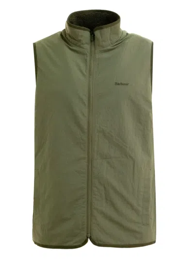 Barbour Zip-up Fleece Gilet In Green