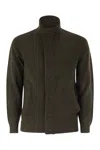 Barbour Patch Zip Card Cardigan In Green Wool In Green