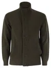 Barbour Patch Zip Card Cardigan In Green Wool In Green