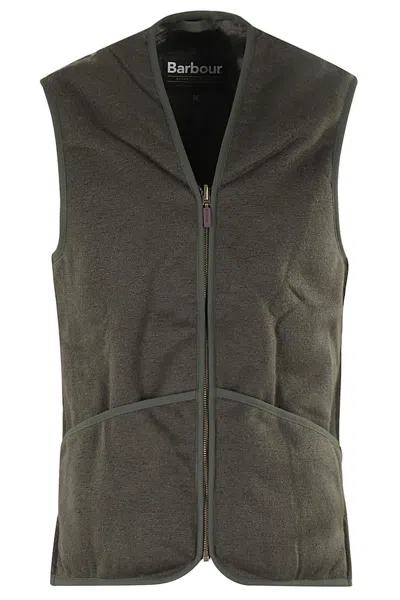 Barbour Zip-up Padded Gilet  In Sage