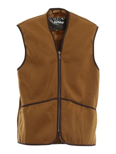 Barbour Zip-up Padded Gilet In Brown